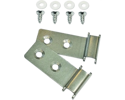 Deux supports métalliques avec vis et rondelles