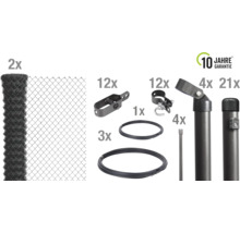 Kit complet pour clôture en grillage avec grillage, supports de clôture, poteaux de clôture et accessoires