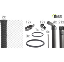 Kit complet de clôture avec grillage, poteaux de clôture et accessoires