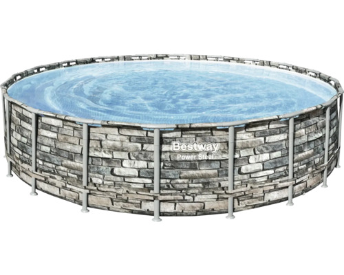Bestway Power Steel Frame Pool mit Steinmuster
