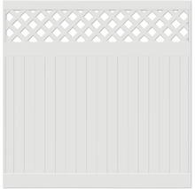 Clôture de jardin en plastique avec lattes et treillis décoratif