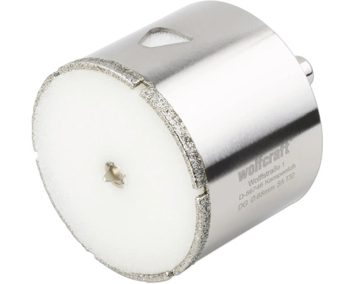 Scie-cloche diamant Wolfcraft avec pointe de centrage, 65 mm de diamètre