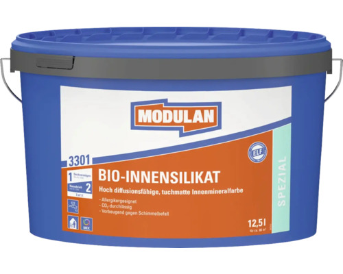 Eimer Modulan Bio Innensilikat Innenfarbe, 12,5 Liter