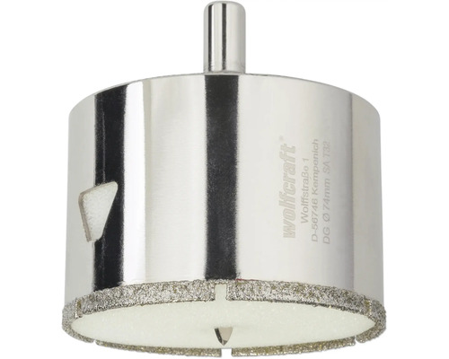 Scie cloche diamantée Wolfcraft, diamètre 74 millimètres