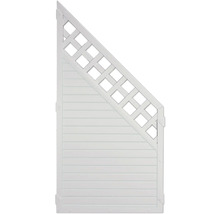 Panneau de protection visuelle avec panneaux en bois et treillis diagonal