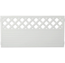 Élément de clôture de jardin avec lattes et treillis décoratif