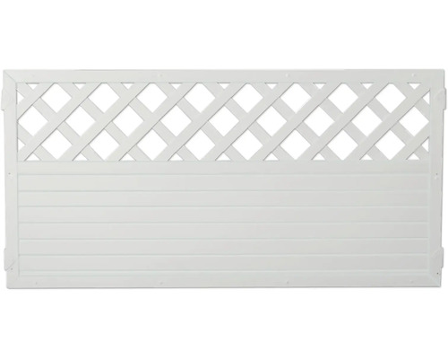 Élément de clôture de jardin avec lattes et treillis décoratif