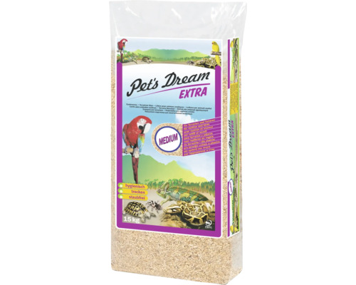 Litière pour terrarium Pets Dream Extra, 15 kilogrammes, pour terrariums et volières