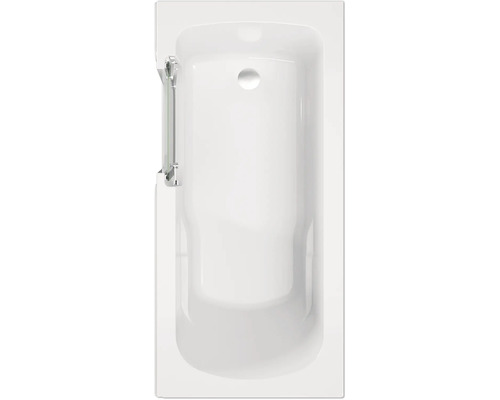 Weisse Badewanne mit Badewannentür aus Glas