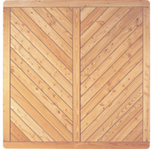 Portail en bois avec motif à chevrons diagonal