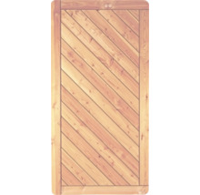 Porte en bois avec motif de planches diagonales