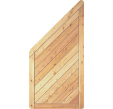 Porte en bois avec planches inclinées