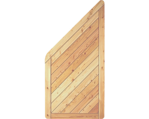 Porte en bois avec planches inclinées