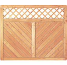 Clôture en bois avec treillis et motif diagonal
