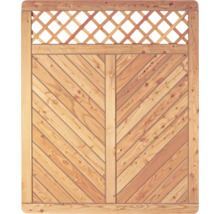 Clôture en bois avec motif diagonal et treillis