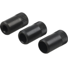 Trois douilles métalliques moletées