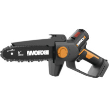 Akkubetriebene Mini Kettensäge mit einer Schnittlänge von 15 cm von Worx
