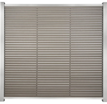 Sichtschutzzaun mit horizontalen Lamellen und Aluminiumrahmen