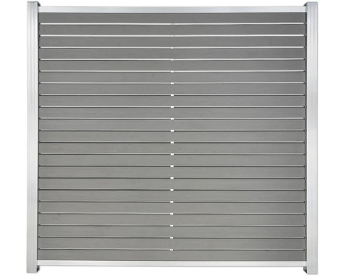 Sichtschutzzaun aus Aluminium mit horizontalen Lamellen
