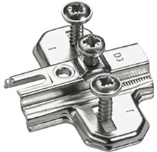 Platine de montage avec vis pour ferrures de meubles