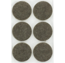 Sechs runde Filzgleiter zum Schutz von Böden und Möbeln.