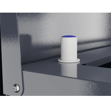 Vue détaillée d'une étagère avec butée