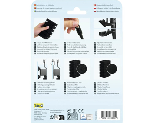 Détails et informations sur le filtre intérieur Tetra