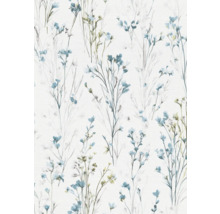 Papier peint à motif floral de fleurs bleues