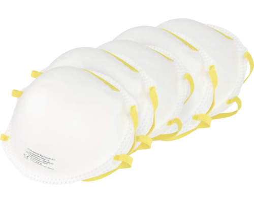 Mehrere Atemschutzmasken im Detail