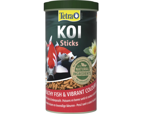 Tetra Pond Koi Sticks 1 L Tetra Pond Koi Sticks Fischfutter in einer Dose mit Tetra Logo, natürlichen Inhaltsstoffen, ohne Konservierungsstoffe und Farbstoffe.