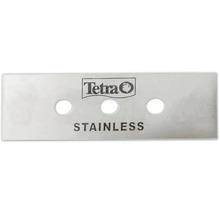 Tetra Ersatzklinge aus Edelstahl für Aquarium-Schaber mit drei Löchern und Tetra Logo.