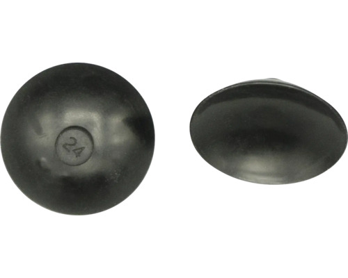 Capuchons de protection en plastique pour têtes de vis, noirs, taille 24, bombés.