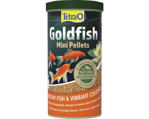 Tetra Pond Goldfish Mini Pellets 1 Liter Tetra Goldfish Mini Pellets, Fischfutter für Goldfische im Gartenteich, mit natürlichen Inhaltsstoffen, ohne Konservierungsstoffe und Farbstoffe.
