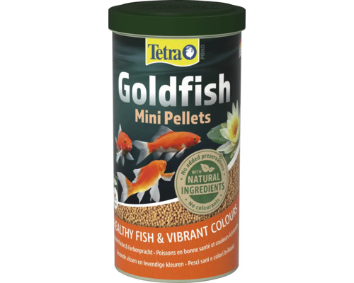 Tetra Pond Goldfish Mini Pellets Teichfischfutter mit natürlichen Inhaltsstoffen ohne Konservierungsstoffe und Farbstoffe.