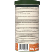 Rückseite einer Dose Tetra Goldfish Mini-Pellets mit Inhaltsstoffen, analytischen Bestandteilen, Fütterungshinweisen, Barcode und Mengenangabe.