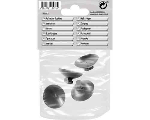 Jeu de 4 ventouses dans un emballage.