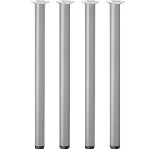 Vier silberfarbene Tischbeine