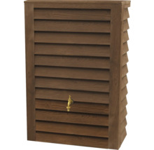 Récupérateur d'eau de pluie aspect bois avec robinet, rectangulaire, brun