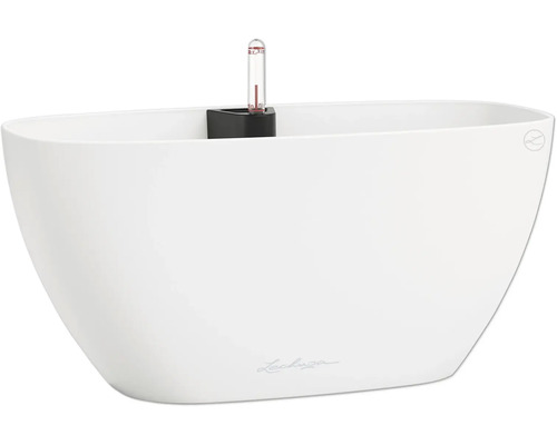 Pot de fleurs blanc avec indicateur de niveau d'eau pour plantes d'intérieur