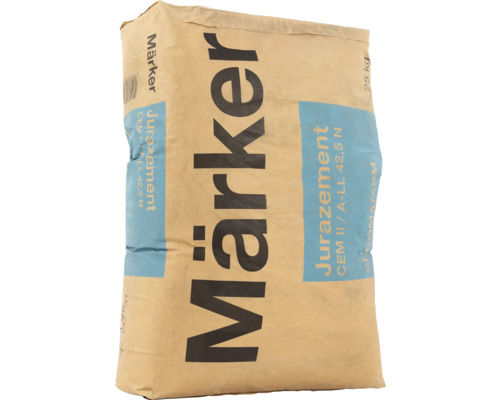 Sac de ciment de la marque Märker, Jurazement CEM II / A-LL 42,5 N, 25 kilogrammes