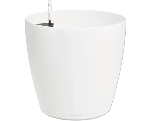 Pot de fleurs blanc avec indicateur de niveau d'eau