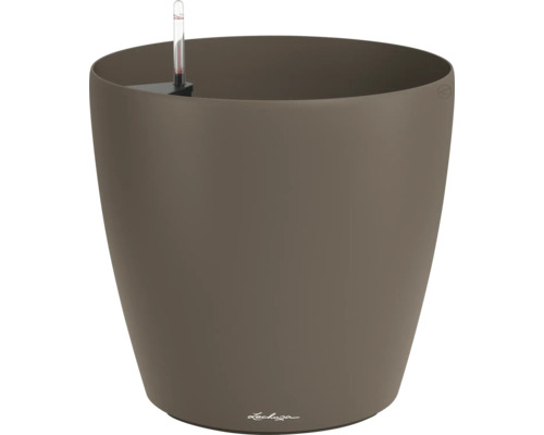 Pot de fleurs Lechuza marron avec indicateur de niveau d'eau