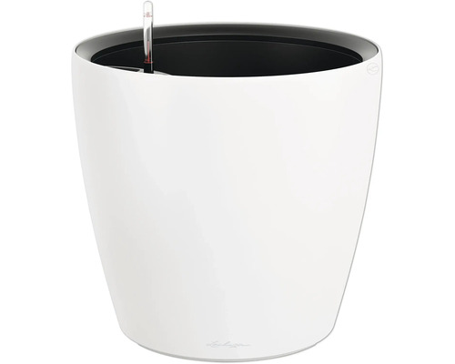 Pot de fleurs blanc avec indicateur de niveau d'eau