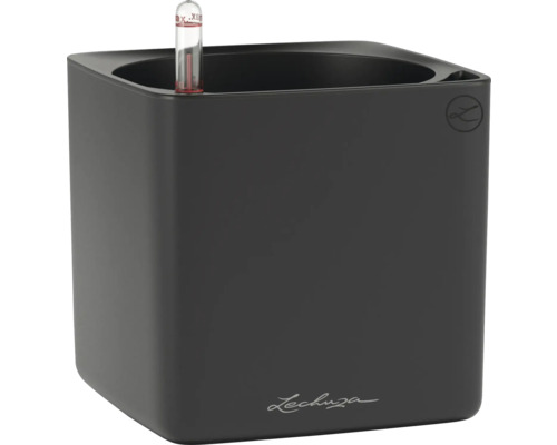 Pot de fleurs Lechuza noir avec indicateur de niveau d'eau