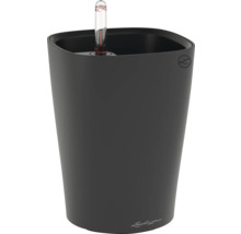 Cache-pot gris foncé avec indicateur de niveau d'eau