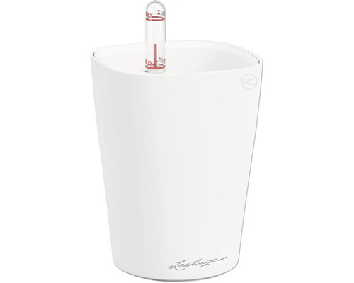 Pot de fleurs blanc avec indicateur de niveau d'eau