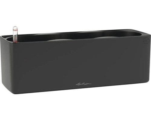 Jardinière Lechuza noire avec indicateur de niveau d'eau