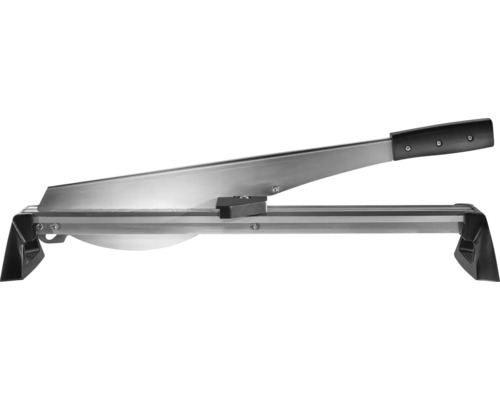 Laminat- und Vinylschneider aus Metall mit langem Hebelgriff und schwarzem Kunststoffgriff.