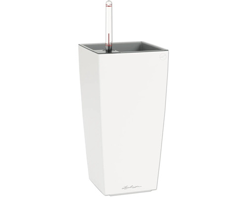 Pot de fleurs blanc avec indicateur de niveau d'eau