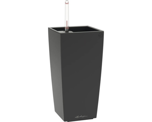 Pot de fleurs noir avec indicateur de niveau d'eau